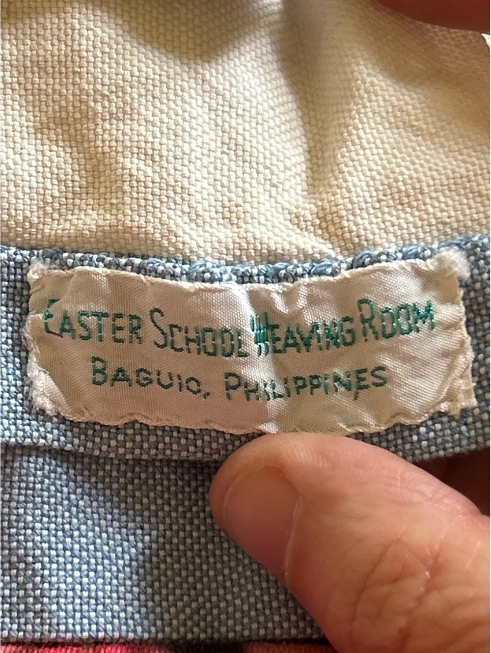 Vintage Easter School Weaving Room Handwoven Linen Pillowcases from Baguio, PH